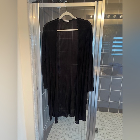 MM Lafleur Long line kimono Black ballet Cardigan xl old money quiet luxury - Picture 6 of 12